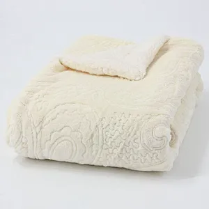 Ashlee Embossed Fleece Backed to Sherpa Decorative Baby Throw