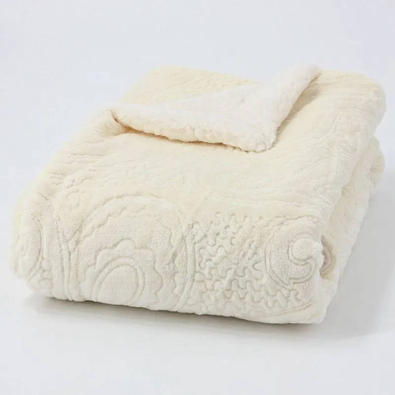 Ashlee Embossed Fleece Backed to Sherpa Decorative Baby Throw